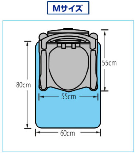 ゼオシーター ポータブルトイレ用消臭すべり止めマット 60×80cmの寸法図