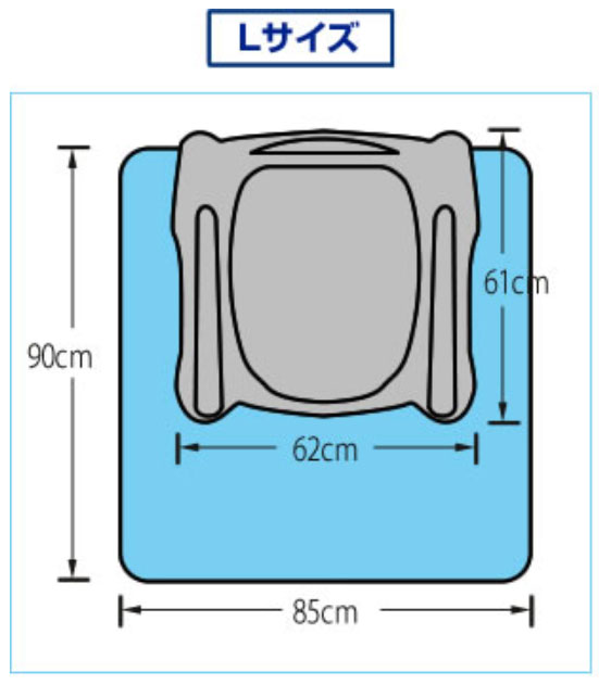 ゼオシーター ポータブルトイレ用消臭すべり止めマット 85×90cmの寸法図