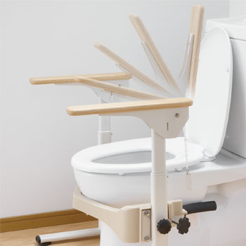 安寿 洋式トイレ用フレームS SUS はねあげR2（ステンレス） 木製