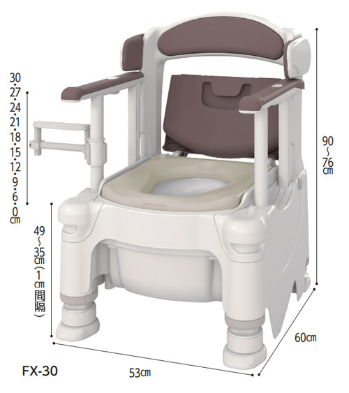 安寿 ポータブルトイレFX-30 らくゾウくん 暖房便座｜おトイレ・排せつ｜介護用品の通販・販売店【品揃え日本最大級】- 快適空間スクリオ