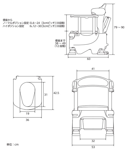安寿 ポータブルトイレFX-30（自動ラップ） らくゾウくん 標準