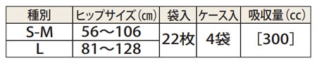 ライフリー のびーるフィットテープ止め 大人用おむつ 1ケース（22枚×4袋）の寸法図