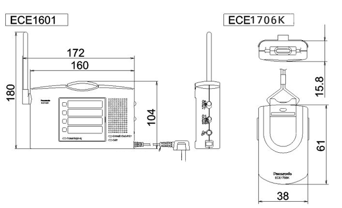パナソニック 小電力型ワイヤレスコール(ペンダント発信器セット