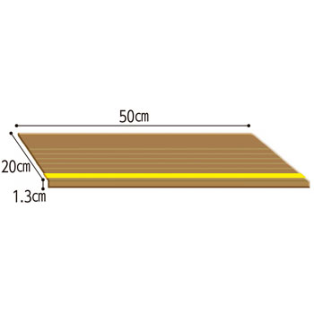 ダイヤタップ 屋内用 20×50cm(14枚セット) 蓄光ライン入りゴム製階段用すべり止めマット