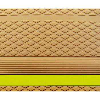 ダイヤタップ 屋内用 20×50cm(14枚セット) 蓄光ライン入りゴム製階段用すべり止めマット