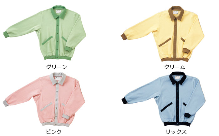 スクエアニット室内着(えり付き前開き)5101
