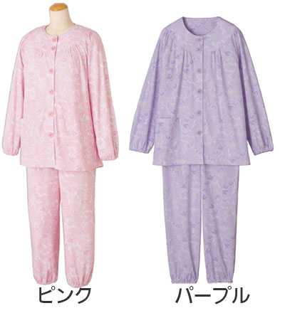婦人介護パジャマ 大きめボタンパジャマ 通年 2枚セット 98000 3L・4L