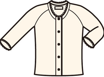 前開き7分袖シャツ 婦人用 N0.50 丸型マジック 2着セットの説明