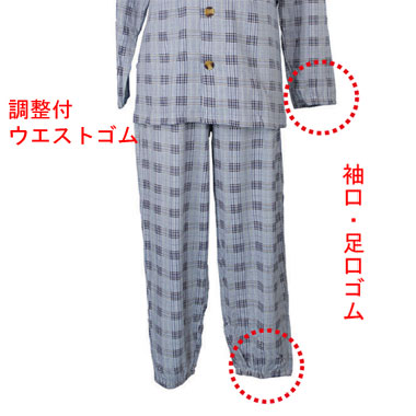 紳士 やすらぎパジャマ 大き目ボタン使用の説明