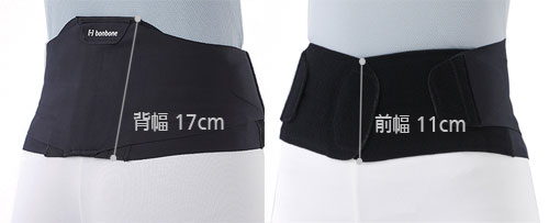 bonboneぴたコルスタンダード 腰サポーターの寸法図