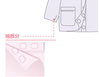 婦人ワンタッチテープ+腰開きパジャマ 通年用 98092 介護パジャマの説明