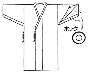 袖下がホックで開く