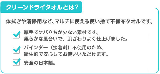 クリーンドライタオル BOXタイプの説明