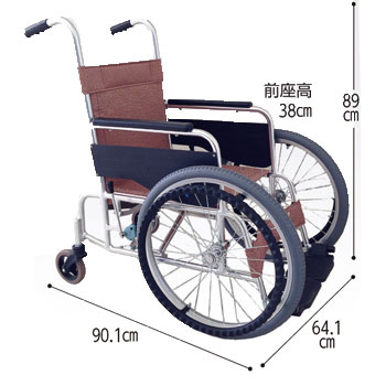 前方大車輪式車いすFW-20L 円背の方、力の弱い方にオススメの車椅子
のサイズ