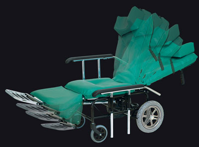 背・足独立型フルリクライニング車椅子カームL NO.288｜スチール製 