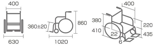 片手駆動自走用車椅子 MMO-43Jの説明