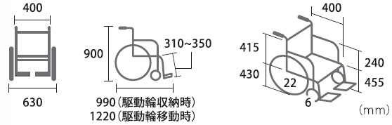横乗り車椅子 自走用 ラクーネ2 LK-2の説明