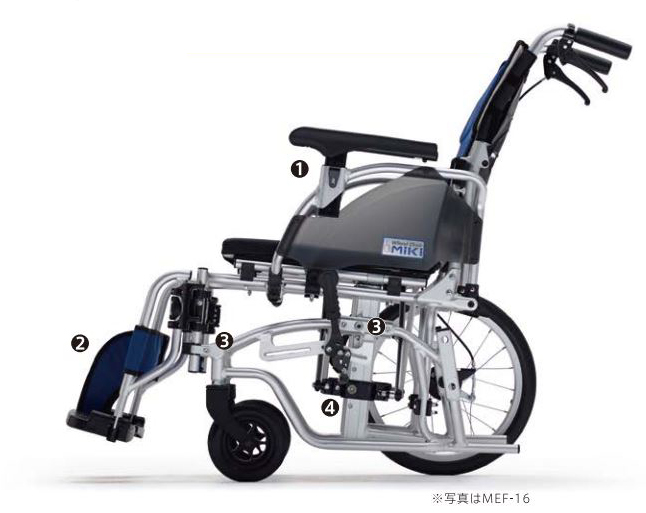 軽量簡単モジュール自走用車椅子 MEF-22 スタンダード｜アルミ製車椅子-自走用｜介護用品の通販・販売店【品揃え日本最大級】- 快適空間スクリオ