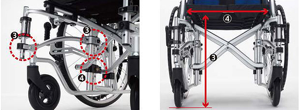 軽量簡単モジュール自走用車椅子 MEF-22 スタンダード