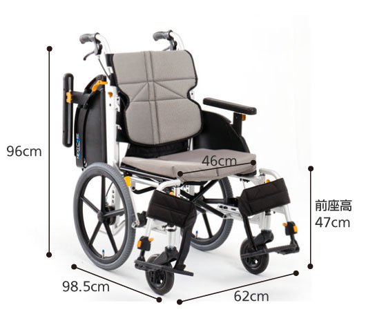 非課税】介助型車椅子 ネクストコア ワイドHB NEXT-62BHB 大柄な