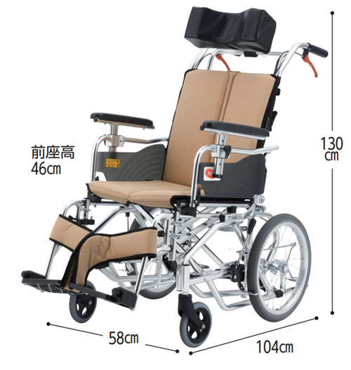介助用車椅子 NSW-2 ニュースゥイングプラス 介助ブレーキなしの寸法図