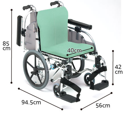 ウイルス・感染症対策車椅子 セミモジュール型介助用車椅子 AR-901 HB-ABの寸法図