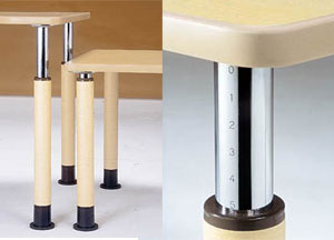 介護・福祉施設向け 高さ調節用ラチェットタイプ4R 台形テーブル