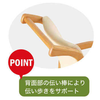 手すり付きダイニングチェアおつたいくん2脚セット Care-114-AC 介護・福祉施設向け椅子