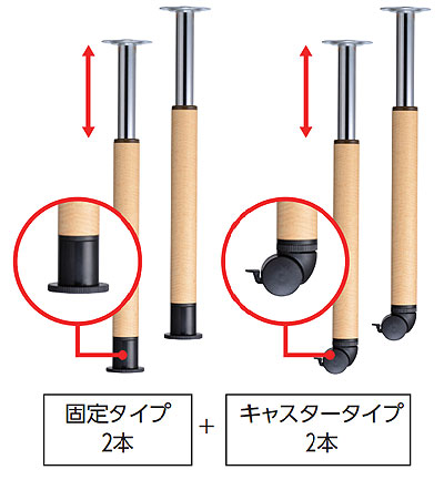 抗ウイルスメラミン化粧板テーブル TM4-K18090 長方形 幅180×90 ラチェット昇降脚タイプ 6人掛けの説明