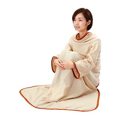 コンパクトあったかフリース 2枚セット 袖付き着る毛布 防災グッズ 防寒 寝袋 保温の説明