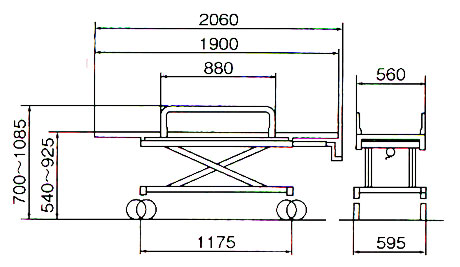 超ハイスペック3ステラMRI用ストレッチャー MR-UD-3TMGの説明