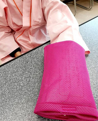 バリアホットダブル タオルウォーマーで温める温熱材の説明