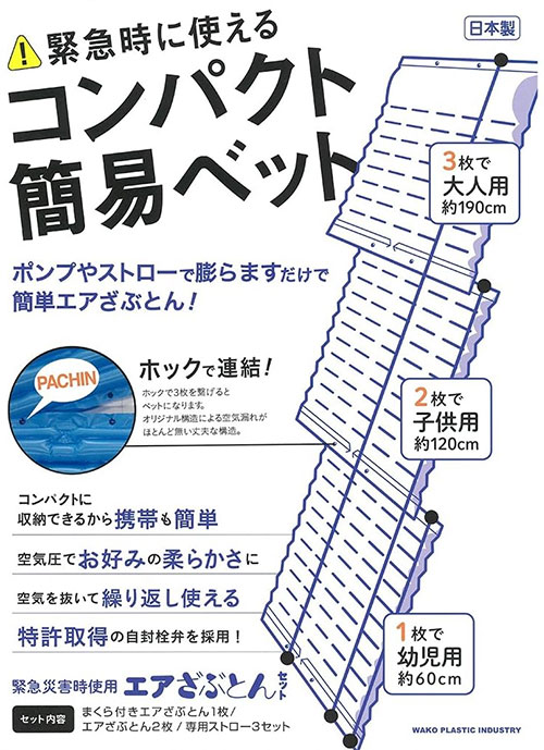 非常時使用エア・ざぶとんセット（2組セット）の説明