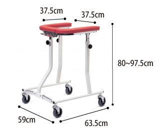 【非課税】室内用 幅広 馬蹄型歩行器 KW17〈コンパクト〉カワムラサイクル 四輪歩行車のサイズ