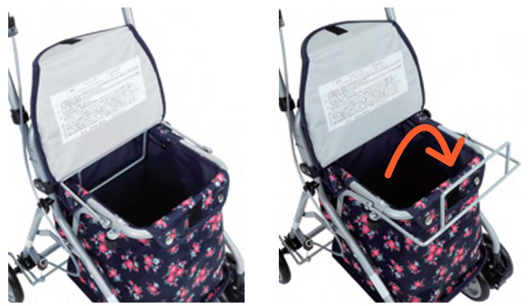 カゴ受け付きで、買い物に便利