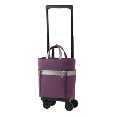 D-671 KANTOU (間道) M-18 スワニー ショッピングカート 4輪ストッパー付　浅紫