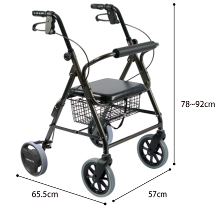 ハッピー2トール抑速ブレーキ2 歩行車のサイズ