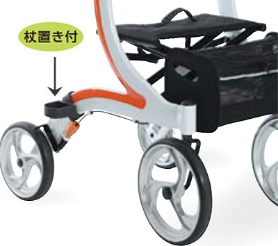 【非課税】四輪歩行車 KW40 カワムラサイクル 屋内外両用 歩行器 シルバーカー　杖置き付