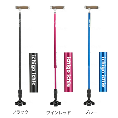 AKａ5264　杖　つえ　浄雲作 もっちートリプル ASG-G3 ステッキ 3点杖 手のひらに優しい杖 | 介護