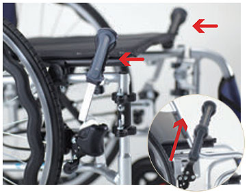 【非課税】 カルティマ介助式 CRT-SG-8《ウイング･スイングアウト》軽量コンパクト車いすCRT-SGシリーズミキ Mikiの説明