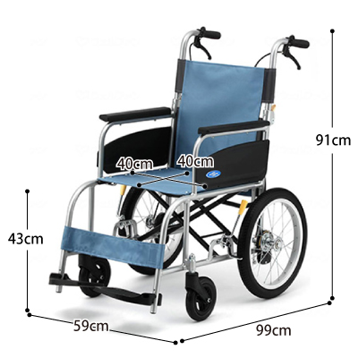 NEOβ(ネオベータ)シリーズ NEO-2β 介助用車椅子 40cm幅 アルミ製のサイズ