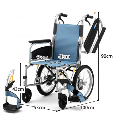 NEOβ(ネオベータ)シリーズ NEO-2βW 介助用車椅子 40cm幅 アルミ製のサイズ