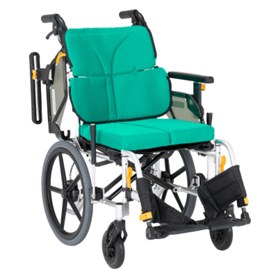【非課税】ネクストコアⅡ アジャスト NEXT2-61BE 介助用車いす 伸縮式ブレーキ仕様　グリーン