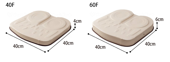 アウルケアクッション 床ずれ防止クッション 40F 60F 75F 70C 80C 100C 厚み3.5～10cm   のサイズ