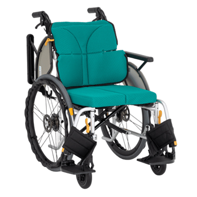 【非課税】ネクストコアⅡ マルチ NEXT2-31B 自走用車いす 介助兼用 ノーパンクタイヤ　グリーン