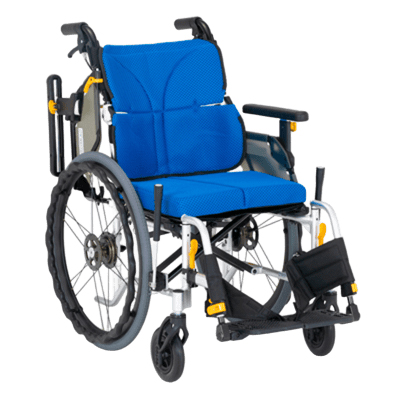 【非課税】ネクストコアⅡ アジャスト NEXT2-51BE 自走用車椅子 介助兼用 モジュールタイプ 伸縮式ブレーキ仕様　ブルー