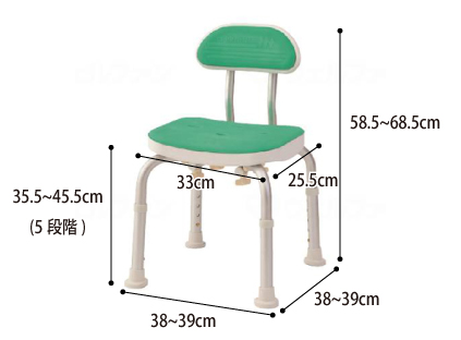 コンパクトバスチェア 背付き BC-01H BC-01シリーズのサイズ
