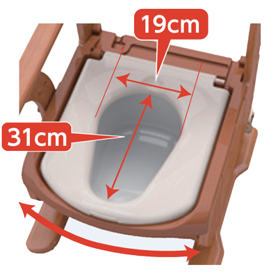 家具調トイレセレクトR ひじかけはねあげ 介護 高齢者 ポータブルトイレ 安寿/アロン化成の説明