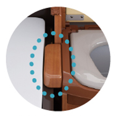 安寿 家具調トイレ セレクトR 自動ラップ2 はねあげタイプ 標準・ソフト・暖房の説明