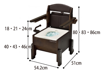 介護用自動ラップ式トイレ ラップポン・プリート2 本体のサイズ